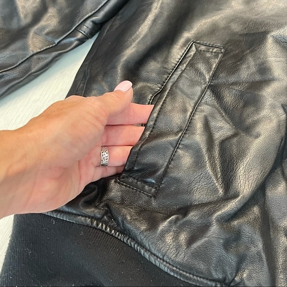 TOMMY HILFIGER Faux Leather Motorcycle Coat - Picture 4 of 13